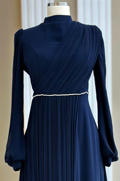 Arin Tesettür Abiye Lacivert