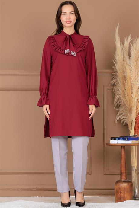 Asel Tunik Pantolon İkili Takım Bordo