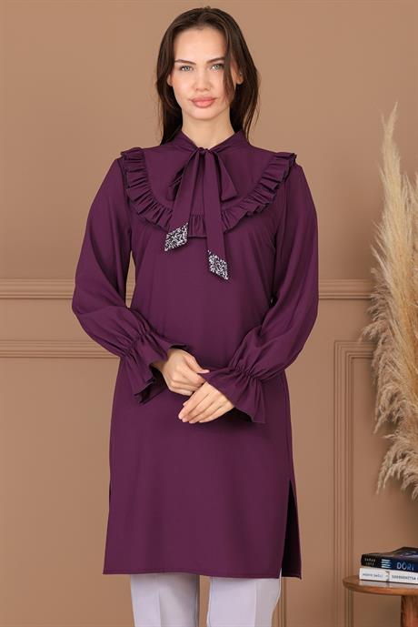 Asel Tunik Pantolon İkili Takım Mürdüm