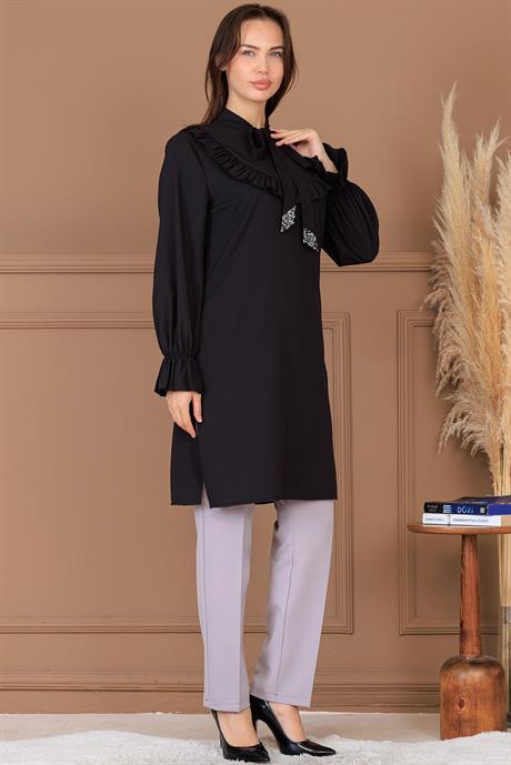 Asel Tunik Pantolon İkili Takım Siyah
