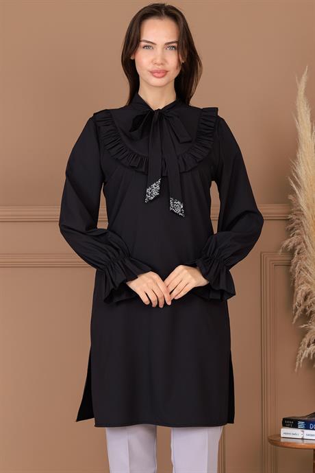 Asel Tunik Pantolon İkili Takım Siyah