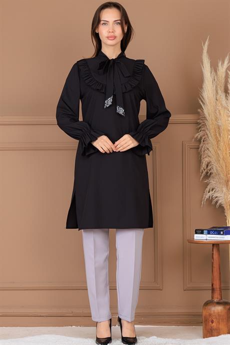 Asel Tunik Pantolon İkili Takım Siyah