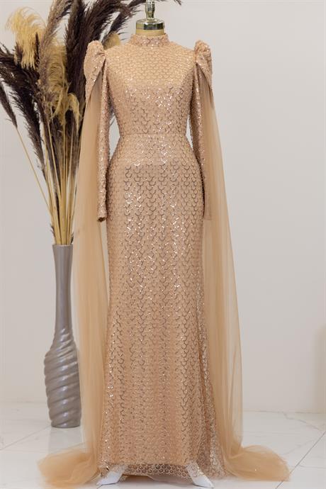 Asil Tesettür Abiye Gold