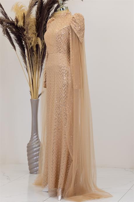 Asil Tesettür Abiye Gold