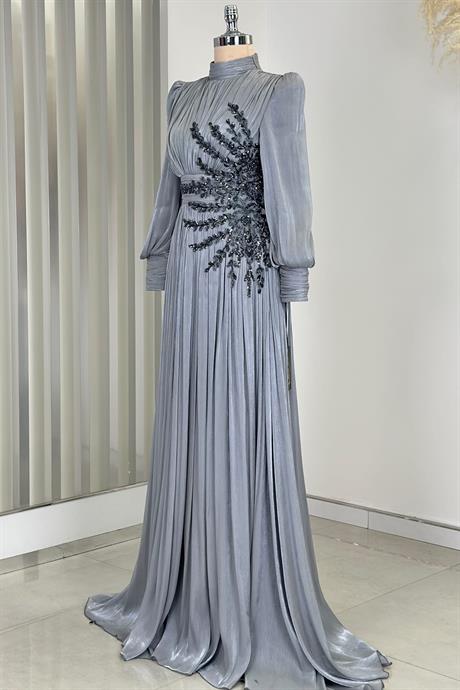 Astoria Tesettür Abiye Antrasit