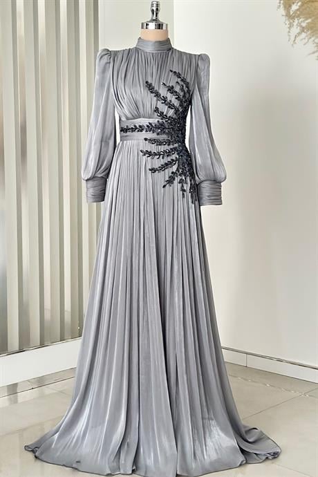 Astoria Tesettür Abiye Antrasit