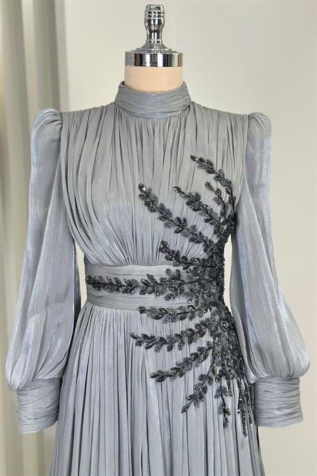 Astoria Tesettür Abiye Antrasit