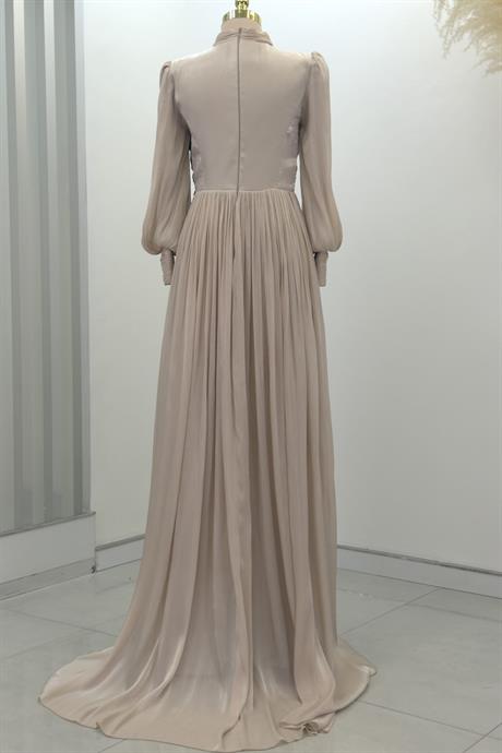 Astoria Tesettür Abiye Bej