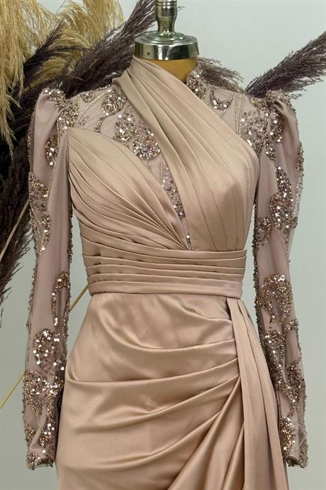 Asude Tesettür Abiye Gold