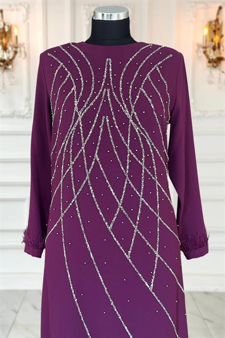 Asude Tesettür Abiye Mürdüm