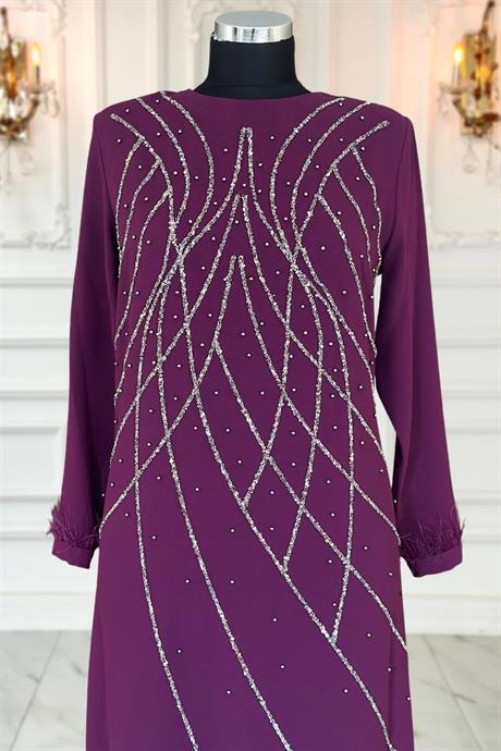 Asude Tesettür Abiye Mürdüm