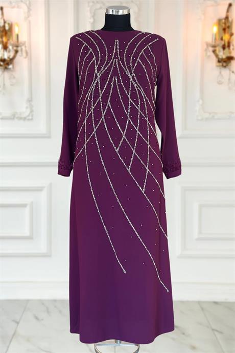 Asude Tesettür Abiye Mürdüm