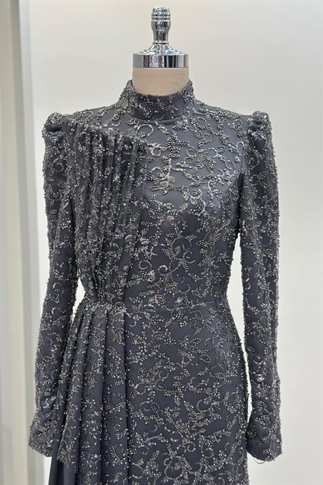 Aura Tesettür Abiye Antrasit