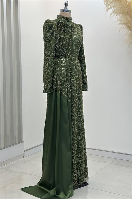 Aura Tesettür Abiye Haki