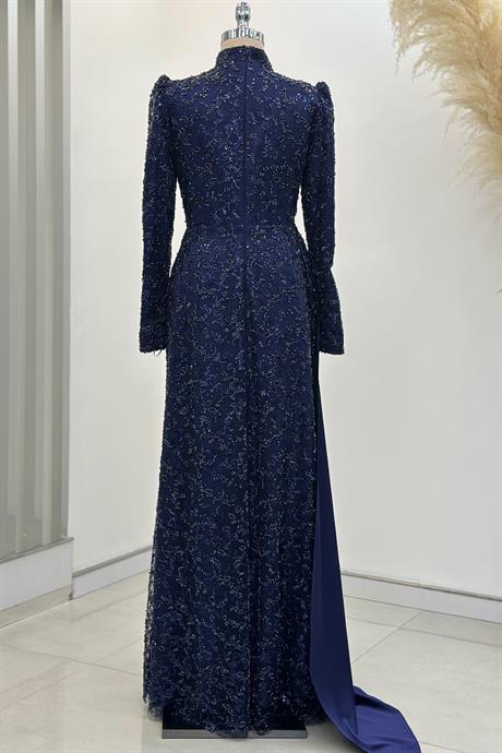 Aura Tesettür Abiye Lacivert