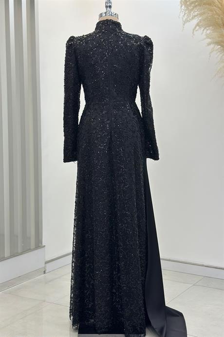 Aura Tesettür Abiye Siyah