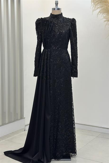 Aura Tesettür Abiye Siyah