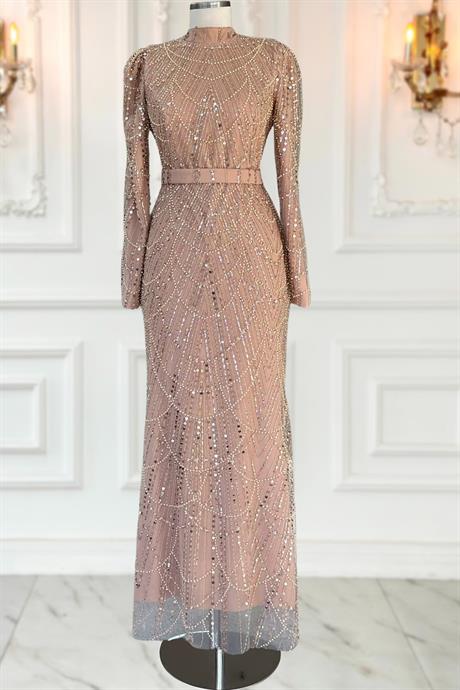 Aysima Tesettür Abiye Gold