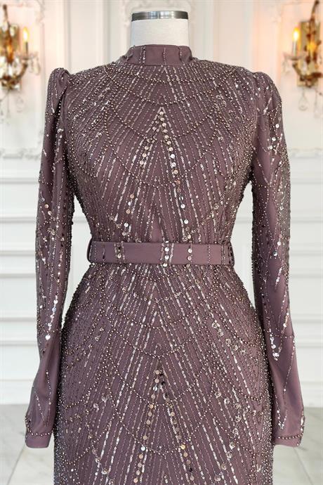 Aysima Tesettür Abiye Gülkurusu