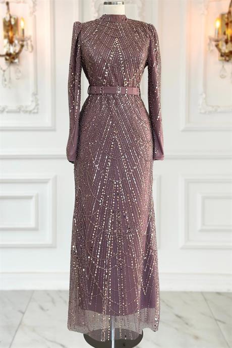 Aysima Tesettür Abiye Gülkurusu