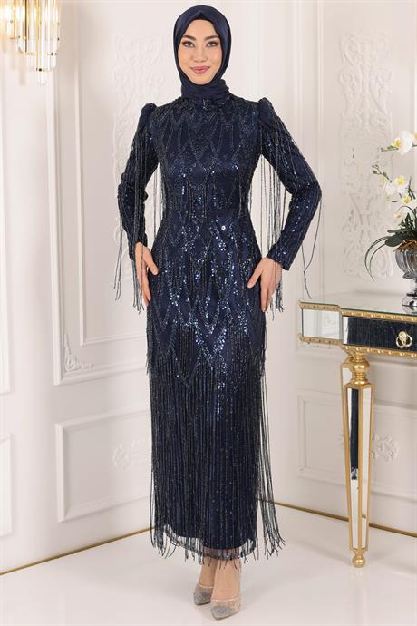 Ayza Tesettür Abiye Lacivert