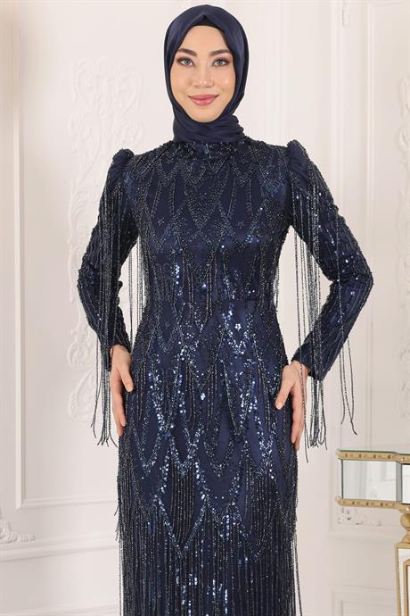 Ayza Tesettür Abiye Lacivert