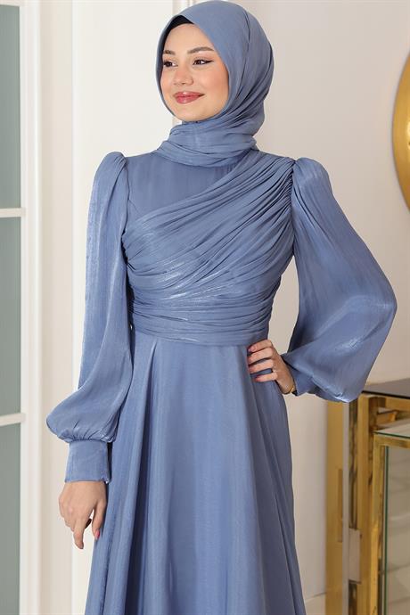Bahar Tesettür Abiye Buz Mavisi