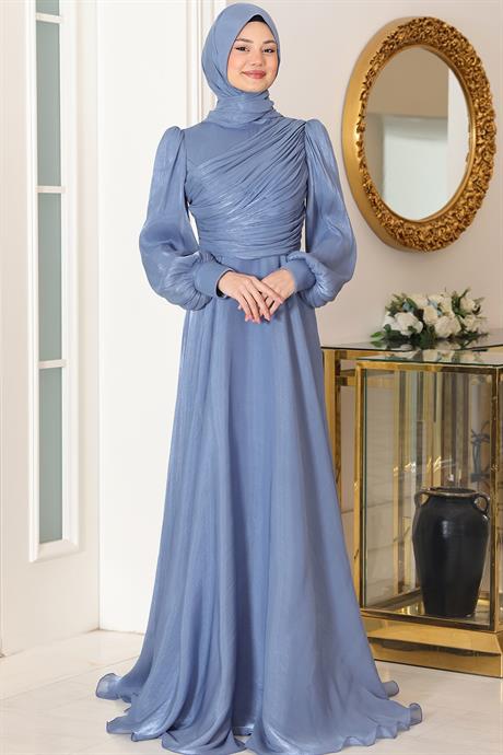 Bahar Tesettür Abiye Buz Mavisi
