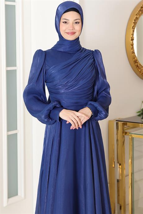 Bahar Tesettür Abiye Lacivert