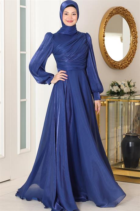 Bahar Tesettür Abiye Lacivert