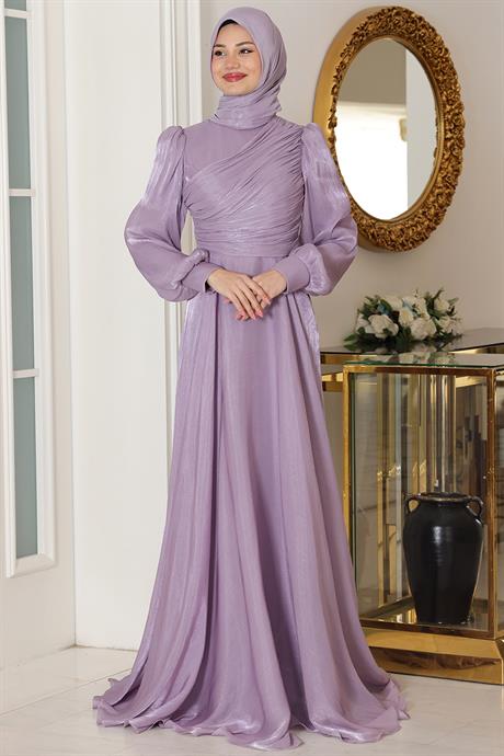 Bahar Tesettür Abiye Lila