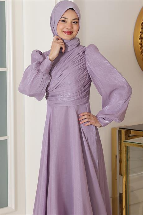 Bahar Tesettür Abiye Lila