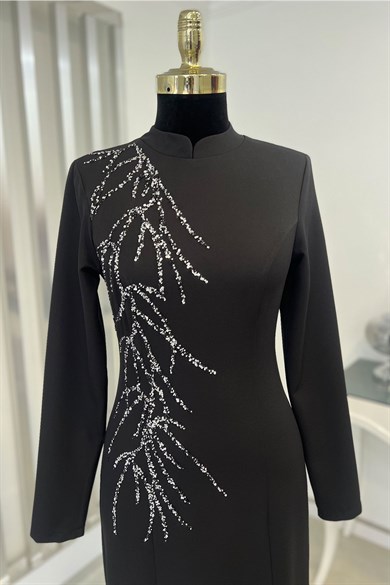 Bahar Tesettür Abiye Siyah