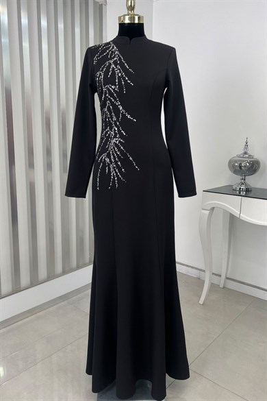 Bahar Tesettür Abiye Siyah