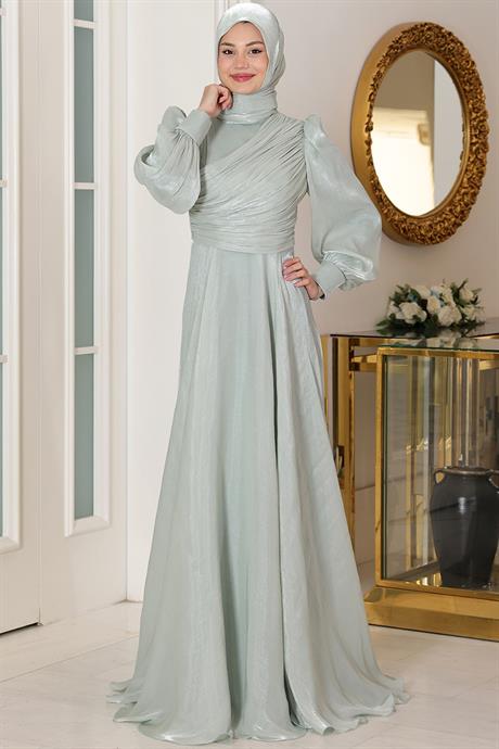 Bahar Tesettür Abiye Su Yeşili