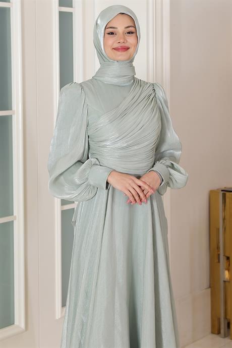 Bahar Tesettür Abiye Su Yeşili
