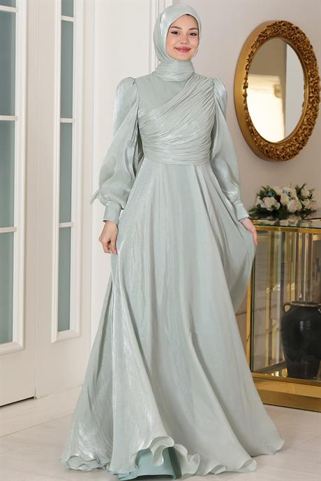 Bahar Tesettür Abiye Su Yeşili
