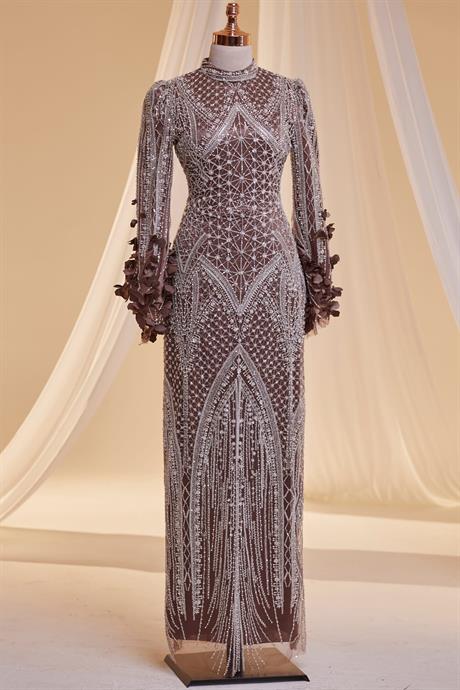 Begonvil Tesettür Abiye Kahve