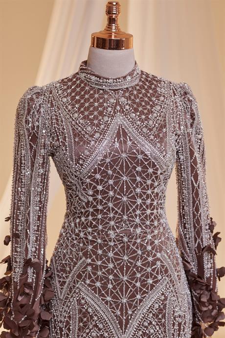 Begonvil Tesettür Abiye Kahve