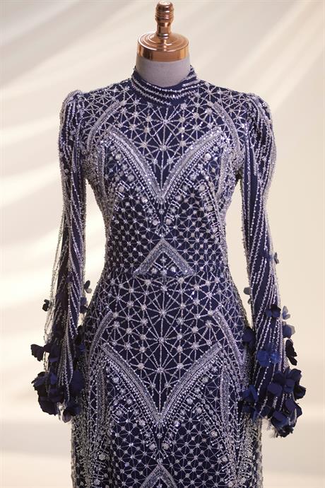 Begonvil Tesettür Abiye Lacivert