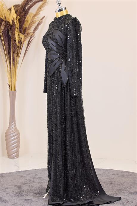 Bergüzar Tesettür Abiye Siyah