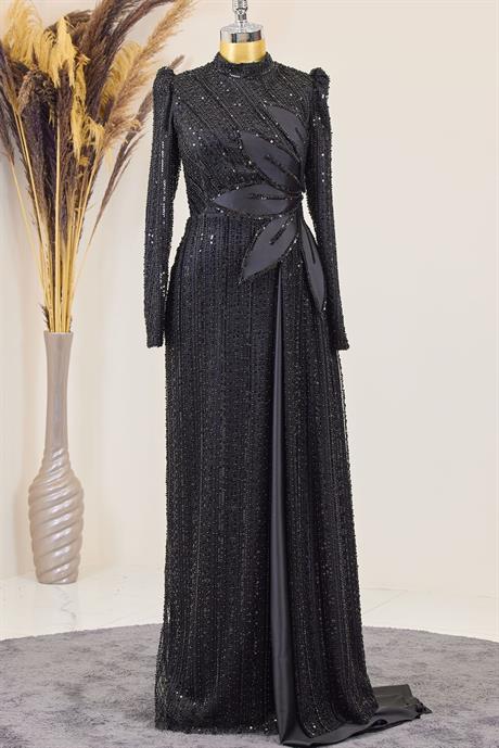 Bergüzar Tesettür Abiye Siyah