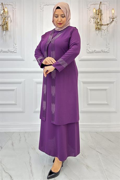 Beril Tesettür Abiye Mürdüm