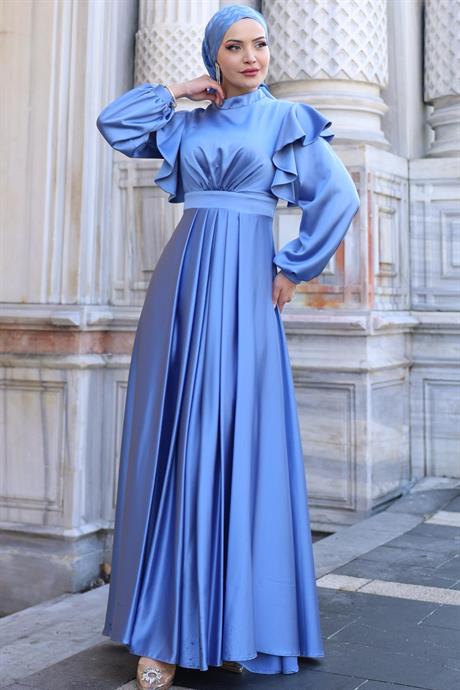 Berrak Tesettür Abiye İndigo