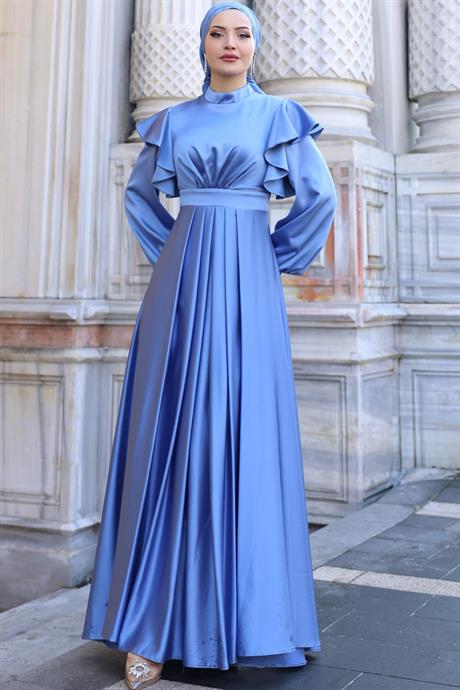 Berrak Tesettür Abiye İndigo