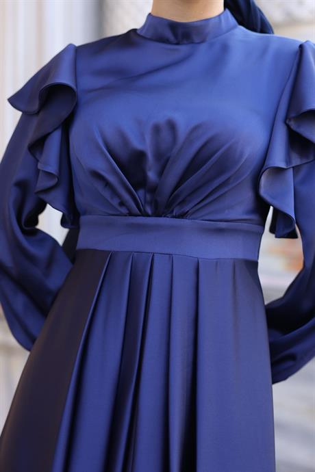 Berrak Tesettür Abiye Lacivert