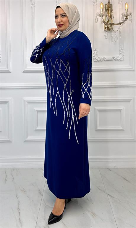 Berrin Tesettür Abiye İndigo