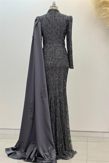 Berry Tesettür Abiye Antrasit