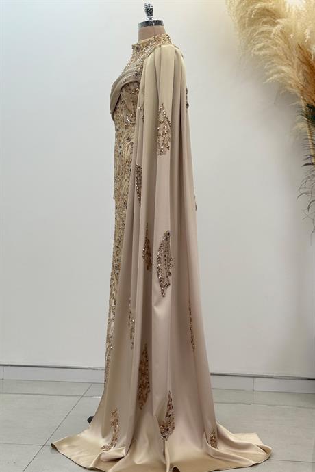 Berry Tesettür Abiye Gold