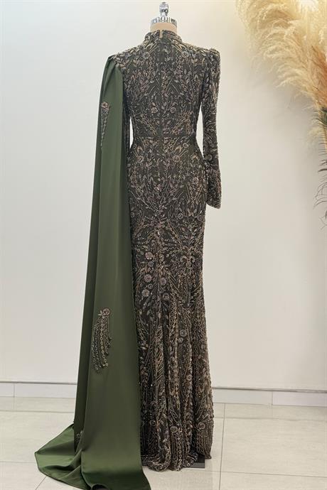 Berry Tesettür Abiye Haki